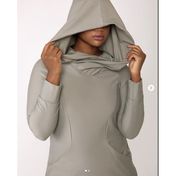 Kiya Tomlin Womens Athleisure Hooded Dress Small Long Sleeve Blue Pocket… - Picture 4 of 14